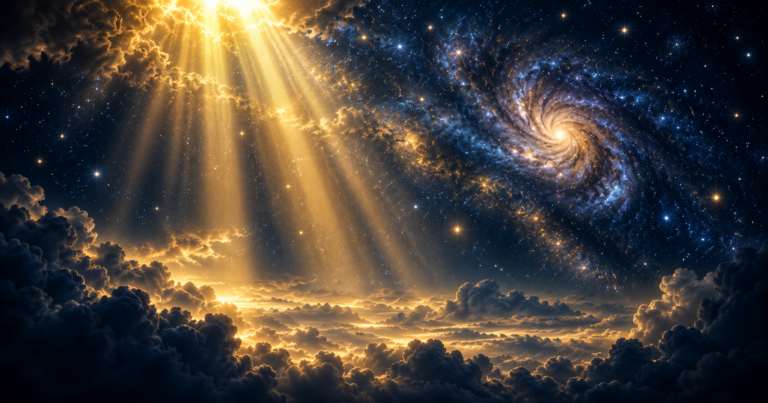 Céu estrelado com luz dourada, reflexão sobre guardar mágoa